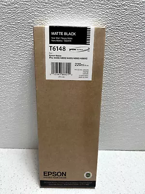 Genuine Epson T6148 Matte Black Ink 4400 4800 4450 4880 4880C Date: 2012 • $27.95