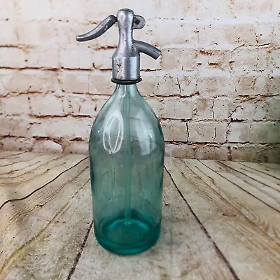 Antique Vintage Pale Blue  Glass Seltzer Bottle 13.5 H • $95.19