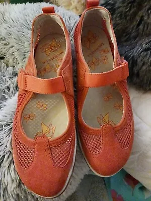 Merrell Women's Lorelei Emme Mesh Suede Mary Jane Shoes Orange Hook Loop Size 8  • $18.50