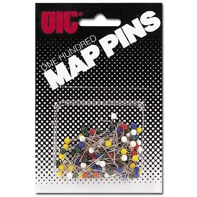 Map Pins Assorted Colors 100 Per Pack 30060 • $12.27