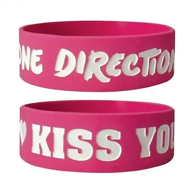 £2.71 • Buy One Direction 'Kiss You' Pink Wristband Gummy Band [Unisex Accessories] New Gift