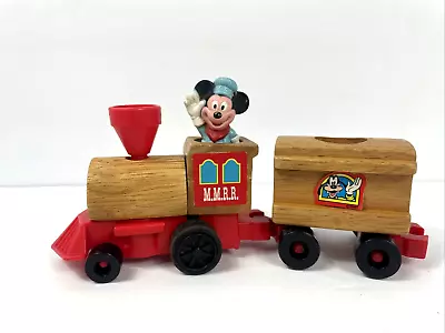 Vintage MMRR Disney Mickey Mouse Rail Road Toy Wood Train Set 1972 Mattel • $20.34