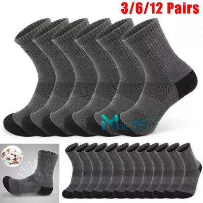 3~12Pairs Mens 70% Wool Cotton Thermal Ankle Boot Crew Casual Work Sports Socks • $15.69