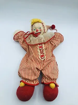 Vintage 1950’s GUND Rubber Face Clown Doll Cloth Body 12” • $50