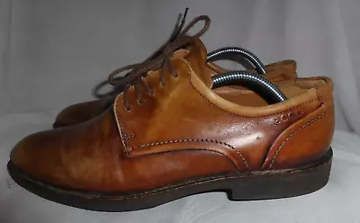 Ecco Men Brown Leather Lace Up Shoe Size Uk 10 Eu 44 Us 11 Vgc • £40