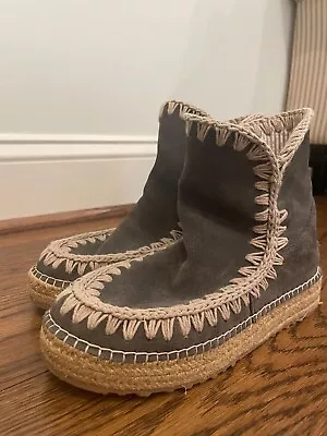 MOU Grey Eskimo Jute Ankle Boot Women's Size 36 EU Size 36  • $98