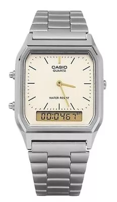 Casio Vintage Analog Digital Grey Ion Plated Alarm Day/Date AQ230GG9A Mens Watch • £59.39
