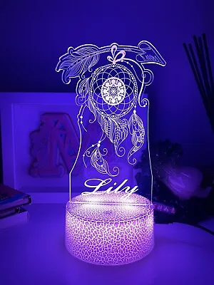 Personalised Dream Catcher Night Light Table Lamp Birthday  Gift For Kid • $39.99