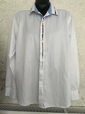 Makrom London Mens  Regular Fit White Occasion Shirt XXL. 48”. Exc. MR20590 • £11