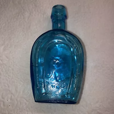 Miniature Vintage Blue Wheaton Horseshoe Bitters Bottle • $8