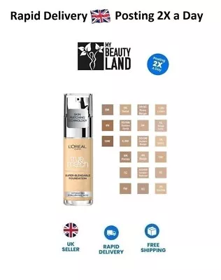 L'Oreal Paris True Match Liquid Foundation SPF 17  **SEALED**– Choose Your Shade • £12.99