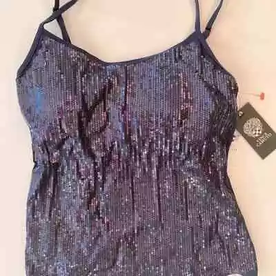 Vince Camuto Size XS Women's Sequin Navy Blue Tank/Cami Top NWT • $22.99
