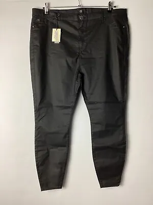 £29.99 • Buy River Island Plus Curve Mid Rise Molly Coated Jeggings Jeans Black UK Size 24