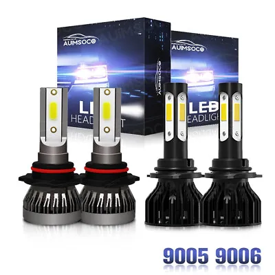 4-Sides LED Headlight High Low Beam Bulbs 9005 9006 Combo 6000K Clear Cool White • $33.99