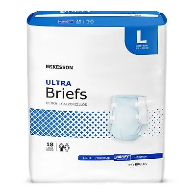 McKesson Ultra Heavy Absorbency Adult Disposable Brief Diapers L Tab Closure 72 • $44.99