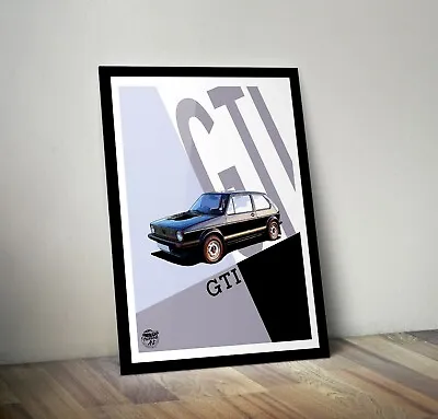 VW Golf GTI Mk1 Print - Wall Art Artwork Volkswagen Poster Gift Car Classic Auto • $27.48