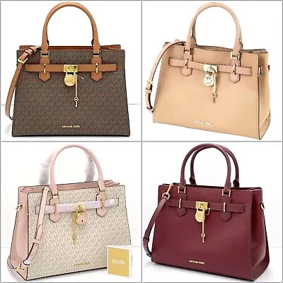 Michael Kors Hamilton Medium Signature Satchel Crossbody Shoulder Bag Purse $558 • $119