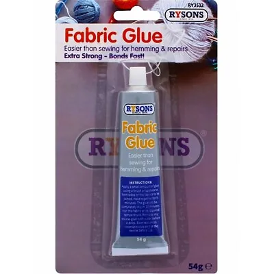 Extra Strong Fabric Glue 54g | Washable Adhesive Repair Hemming Sewing Textile • £3.29