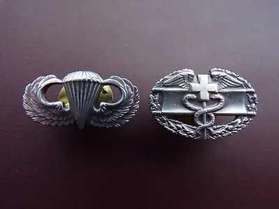 Airborne Jump Wing Combat Medical Badge Lot US Army Pin Military Hat CMB Mini • $4.99