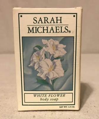 Vintage SARAH MICHAELS Natural Body Soap WHITE FLOWER 3.25 Oz. - NEW IN BOX • $4.99