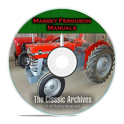 Massey Ferguson Shop Service Manuals MF35 MF135 MF150 MF165 34 Total CD F53 • $8.95