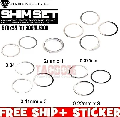 Strike Industrie Barrel Comp Timing Alignment Shims Clock Kit 5/8x24 30cal SS • $10.95