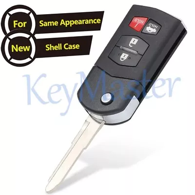 Flip Remote Key Shell Fob Case 3+1 4 Buttons For Mazda 3 5 6 RX-8 MX-5 Miata CX7 • $9.70