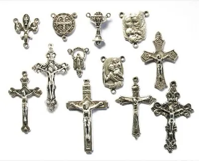 Crucifixes And Centres For Rosary Making 12pcs B • £10.10