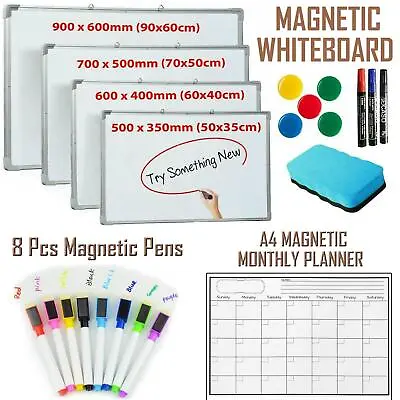 £22.99 • Buy 8 Colour Magnetic White Board Markers Pens & Fridge Magnet Calendar Whiteboard