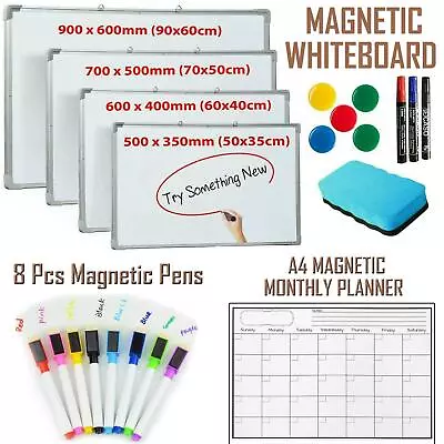 8 Colour Magnetic White Board Markers Pens & Fridge Magnet Calendar Whiteboard • £4.99