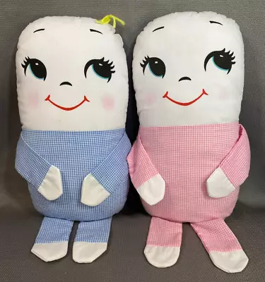 TWO 14  LUCKSON Humpty Dumpty SOFT DOLL Pillow Twins Pink Blue Kewpie Plakie • $30