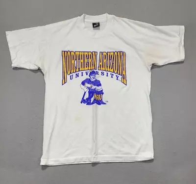 Vintage Northern Arizona University Shirt Men's Large NAU Single Stitch *Stained • $39.85