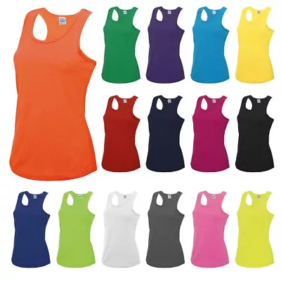 £4.99 • Buy AWDis Womens Quick Dry Vest Casual Summer Holiday Running Gym Sports Racer Top