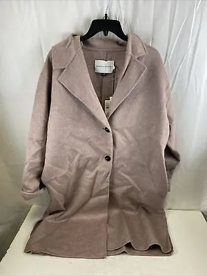 Rebecca Minkoff Women Two Button Wool Blend Coat Lavender XL • $89.99