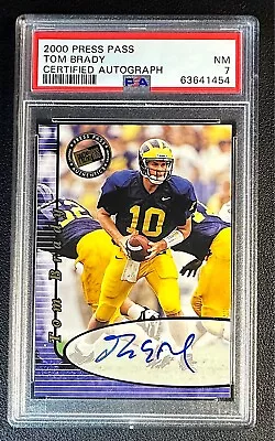 Tom Brady Psa 7 2000 Press Pass Football Rookie Auto Autograph Patriots Rc • $1028