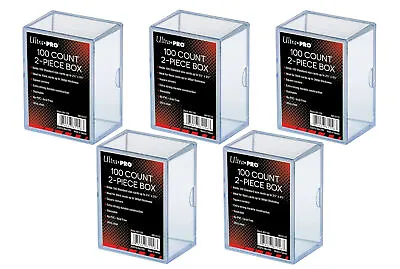 NEW 5-PACK Ultra Pro 100 Count 2-Piece Card Storage Box Case Sports Gaming MTG • $19.95