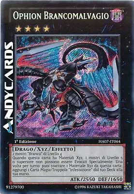 OPHION BRANCOMALVAGIO • (Evilswarm Ophion) • Secret • HA07 IT064 • 1Ed • Yugioh • $5.29