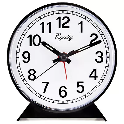 14075 Equity By La Crosse Key Wind Analog Quartz Alarm Clock - Black • $17.95