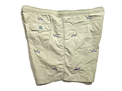 Vintage 70’s Castaway Mens Swim Trunks Size 40x5 Drawstring Pockets Brief Sharks • $3.96