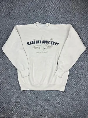 Vintage Maui Nix Surf Shop Sweatshirt Adult Large Beige Crewneck Mens • $25