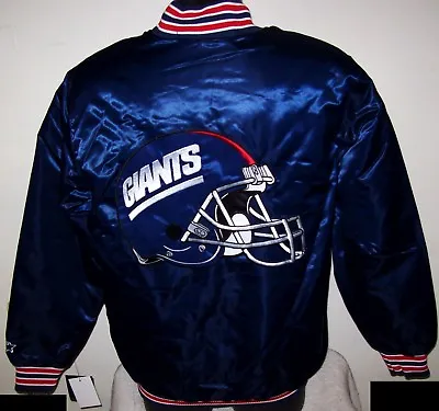 Giants Jacket New York Starter Throwback Style NFL Jacket BLUE   S L XL 2X • $105.99