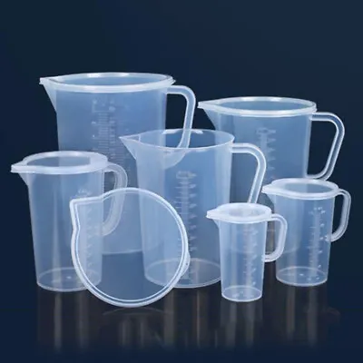 ⭐250/500/1000ml Plastic Measuring Cup Jug Clear Kitchen Liquid Beaker With Lid • $3.55