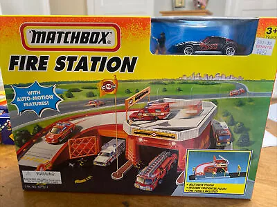 Matchbox Fire Station With Auto-motion Features. Stk. #50722-1. The Widow Vette • $50