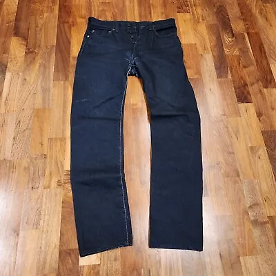 Momotaro Jeans 0605-B Natural Tapered In Black Selvedge Denim Size 31 Pre-owned • $150