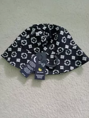 Ladies Marks And Spencer Ecru & Black Sun Smart Upf 50+ Bucket Sun Hat Size S/m • £7.75