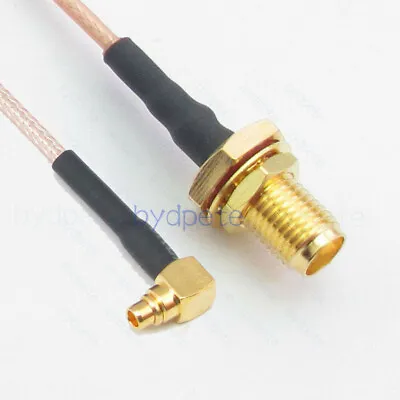 MMCX Male Plug Right Angle R/A RA To SMA Female Bulkhead RG178 Coax Cable Kable • $3