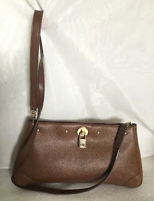 Vintage SALVATORE FERRAGAMO Leather Shoulder Bag / Handbag Made In Italy • $189
