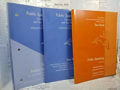 Public Speaking: Connecting... 2nd E./+Test Bank 2nd E./+Test Bank 6th E. NO CD • $40