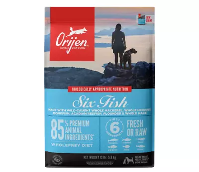 $63.99 • Buy ORIJEN Dog Six Fish Recipe, 13lb, High-Protein Grain-Free Dry Dog Food