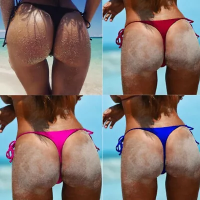 $4.83 • Buy Sexy Women Brazilian Cheeky Bikini Bottom Thong Bathing Beach Swimwear Swimsuit
